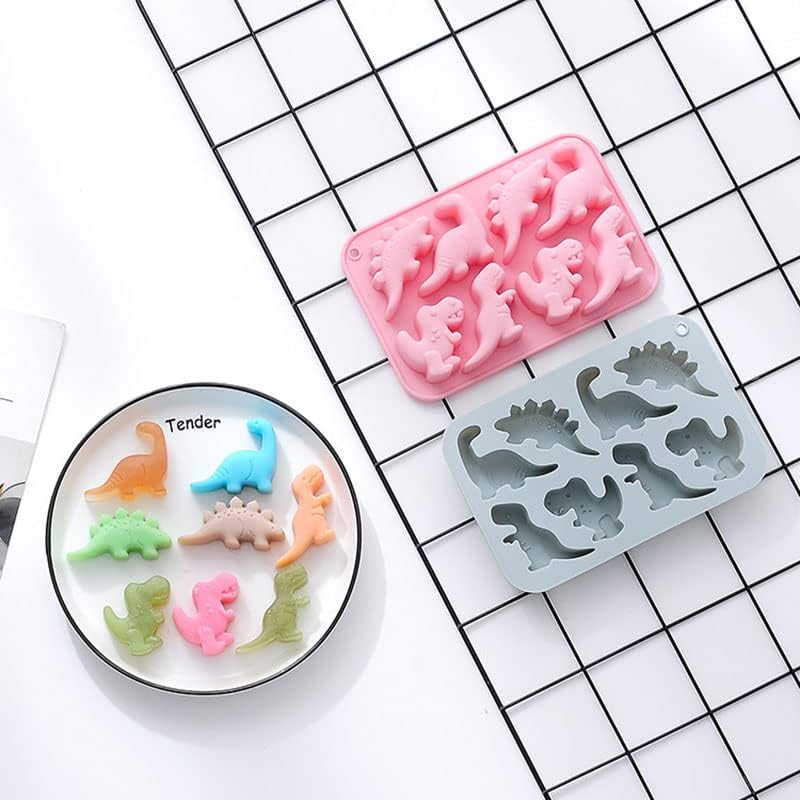 Sujosa Silicone Cake Pop Mold Non Stick Fancy Mold Cake Pan 8 Cavity dinosaur shape Candy Cupcake Cornbread Chocolate Brownie Gummy Resin Crafts Cake - Image 2