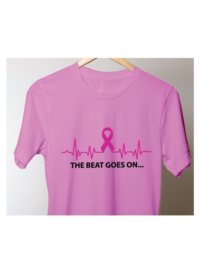 PRINTSHOP4ME October Month PinkCancer Awareness Round Neck Short Sleeve T-shirt Unisex  - Image 5