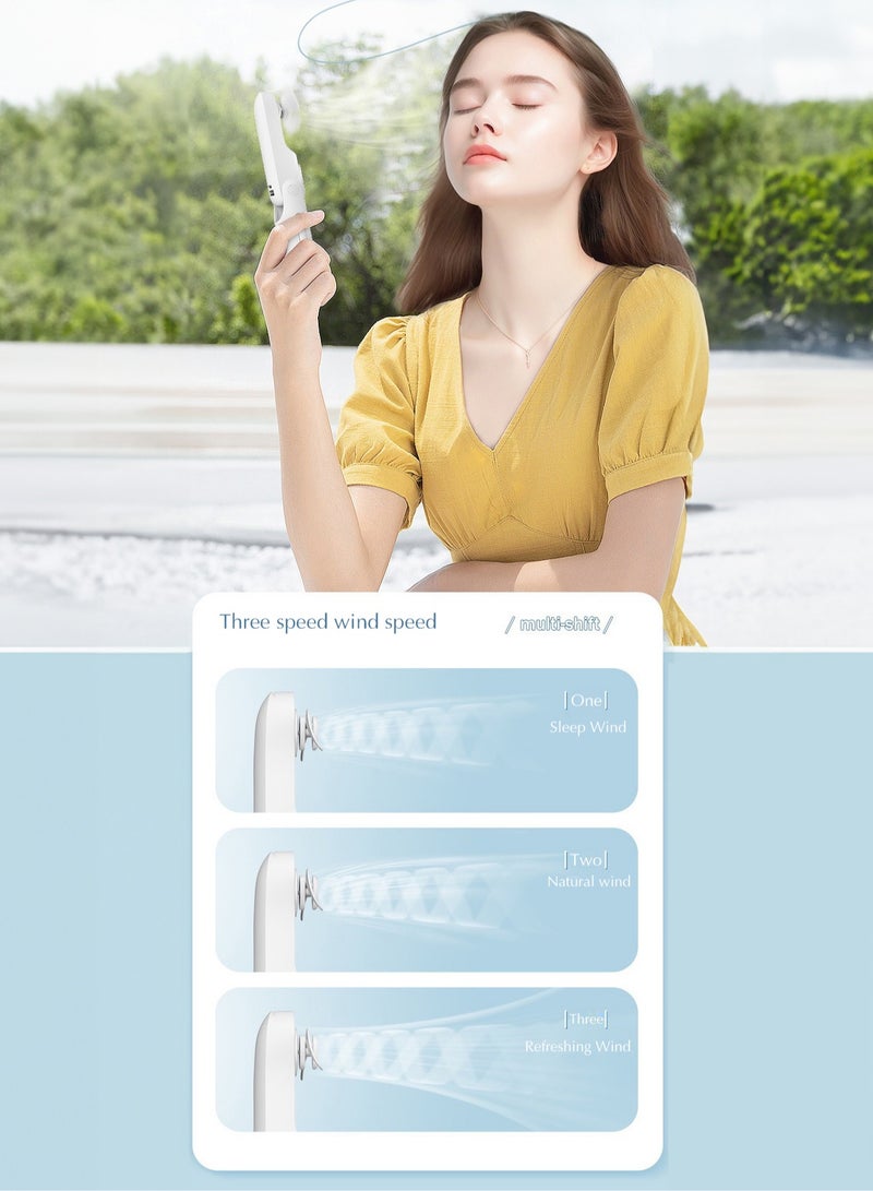 Manhua Handheld foldable small fan,USB power bank flashlight three in one portable mini fan,3 speeds,suitable for travel/home/office - Image 5