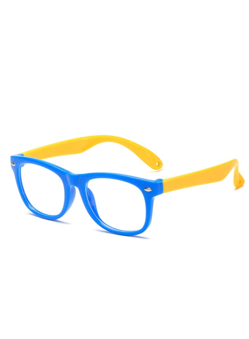 AROAQ Kids Computer Glasses Blue Light Blocking Filter Gaming Goggles Silicone Frame Child Anti Blue Ray Eyewear Yellow leg Frame - Image 1