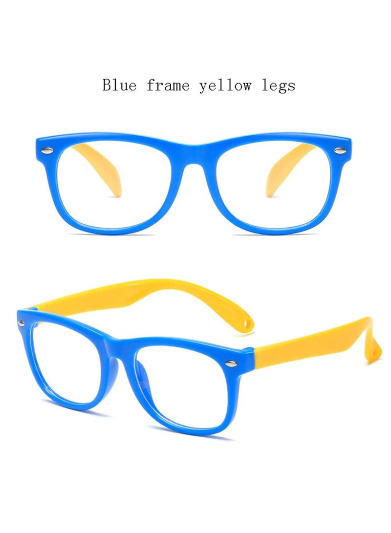 AROAQ Kids Computer Glasses Blue Light Blocking Filter Gaming Goggles Silicone Frame Child Anti Blue Ray Eyewear Yellow leg Frame - Image 3