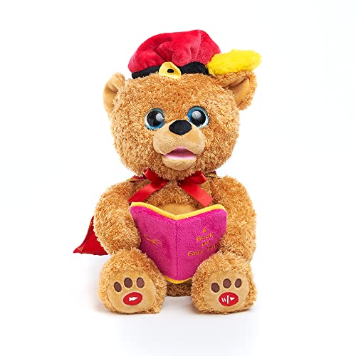 Cuddle Barn Sir Barrington The Storyteller Teddy Bear Animated Storytelling Stuffed Animal Plush Toy Reads 5 Fairy Tales Mouth Movement Swaying Motion Lights Up 12 inches - Image 1