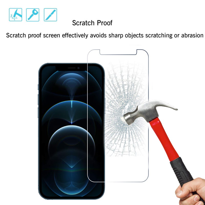 Ailun 2Pack Screen Protector Compatible for iPhone 12 Pro[6.1 inch] + 2 Pack Camera Lens Protector,Tempered Glass Film,[9H Hardness] - HD - Image 5