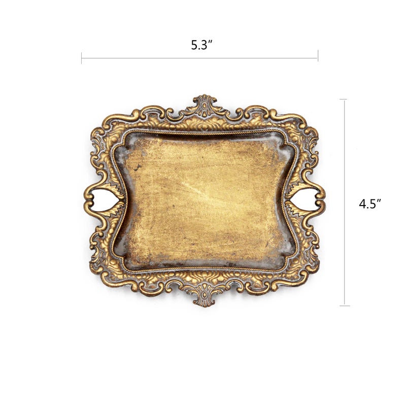 Tstarer Vintage Small Gold Ring Dish, Birthday & Wedding Gifts for Womenï¼ŒWedding Ring Tray - 5.3 x 4.5 inches - Image 4
