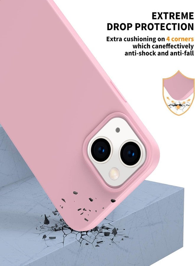 Amytor جراب Amytor لهاتف iPhone 14، جراب سيليكون فائق النحافة ومقاوم للصدمات مع بطانة ناعمة من الألياف الدقيقة المضادة للخدش، حماية مُحسّنة للكاميرا، 6.1 بوصة، وردي - Image 5