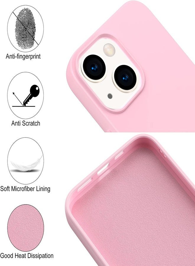 Amytor جراب Amytor لهاتف iPhone 14، جراب سيليكون فائق النحافة ومقاوم للصدمات مع بطانة ناعمة من الألياف الدقيقة المضادة للخدش، حماية مُحسّنة للكاميرا، 6.1 بوصة، وردي - Image 2