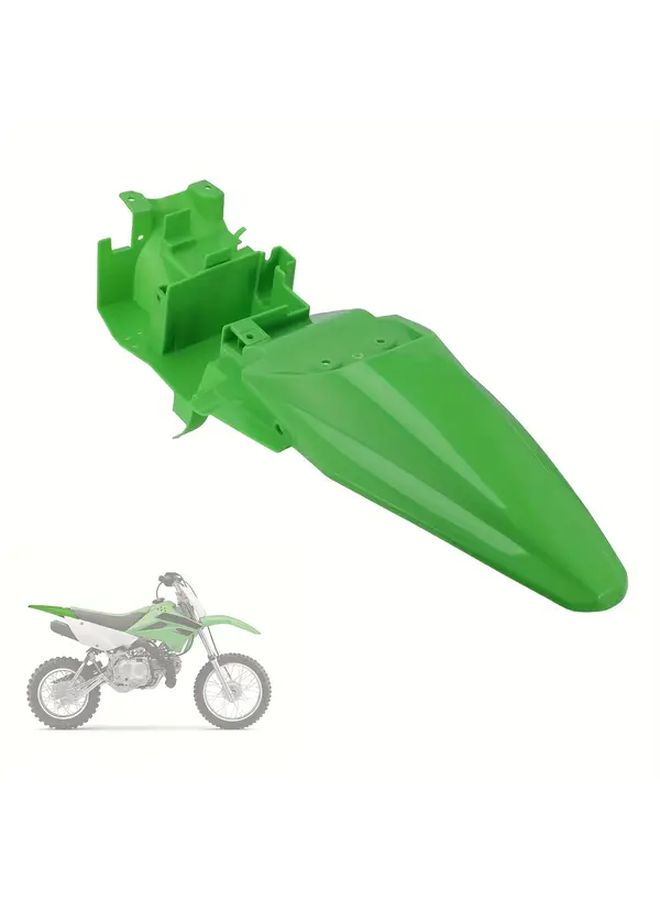 درع خلفي أخضر للدراجة الترابية من نوع كاواساكي KLX110 2011-2025، مصنوع من البلاستيك PP (واقي الطين). - Image 1