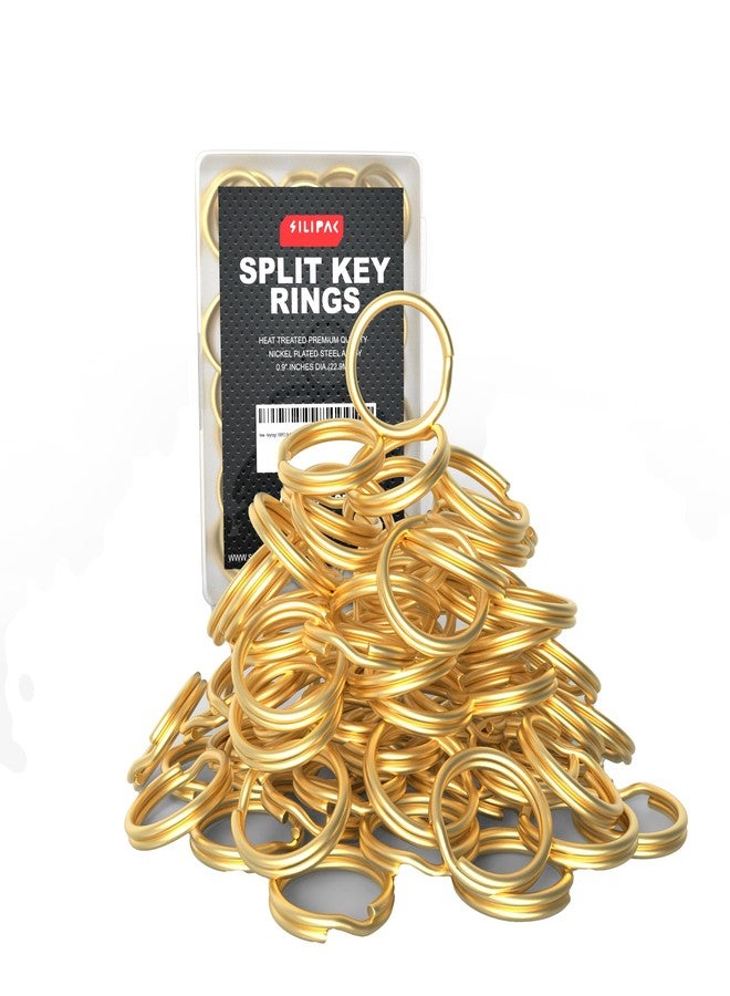 Silipac Keychain Rings Bulk 100 pcs - Split Ring Heavy Duty Crafts DIY Convenient Size 0.9 in (23 mm) - Steel Round Metal Key Rings - Image 1