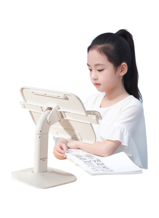 Comix Multifunctional Adjustable Reading Stand, Portable Children'S Book Holder, Reading Aid, Textbook Clip, Anti-Lowering Head, Children'S Day Gift, Book Stand, Xs-13 White - Image 2