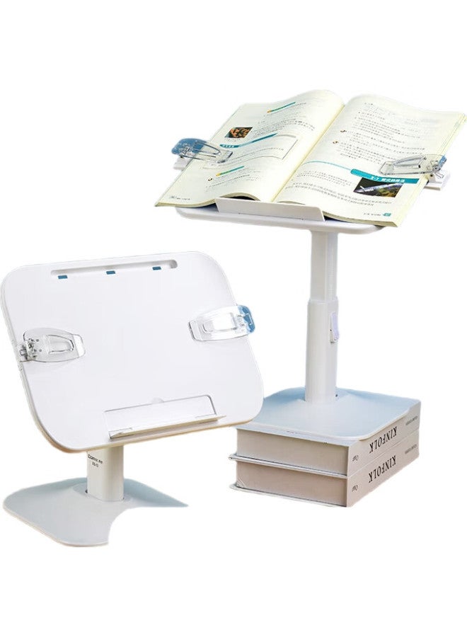 Comix Multifunctional Adjustable Reading Stand, Portable Children'S Book Holder, Reading Aid, Textbook Clip, Anti-Lowering Head, Children'S Day Gift, Book Stand, Xs-13 White - Image 1