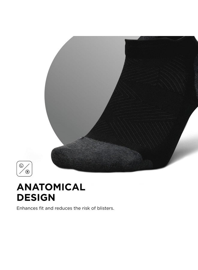 Feetures Elite Max Cushion No Show Tab Ankle Socks - Sport Sock With Targeted Compression - New Black, L (3 Pair) - Image 5