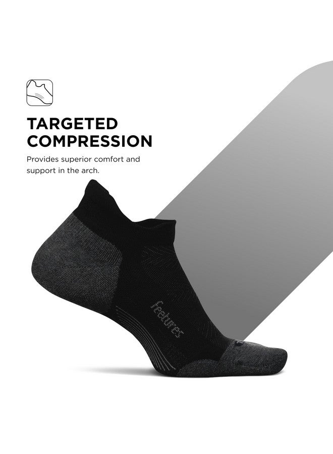 Feetures Elite Max Cushion No Show Tab Ankle Socks - Sport Sock With Targeted Compression - New Black, L (3 Pair) - Image 4