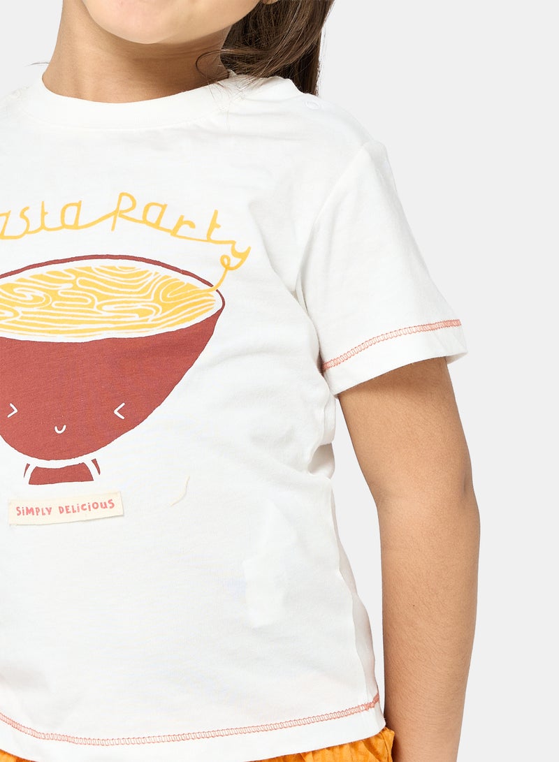 Panco Baby Boys PASTA PARTY Printed Short Sleeve T-shirt - Image 3