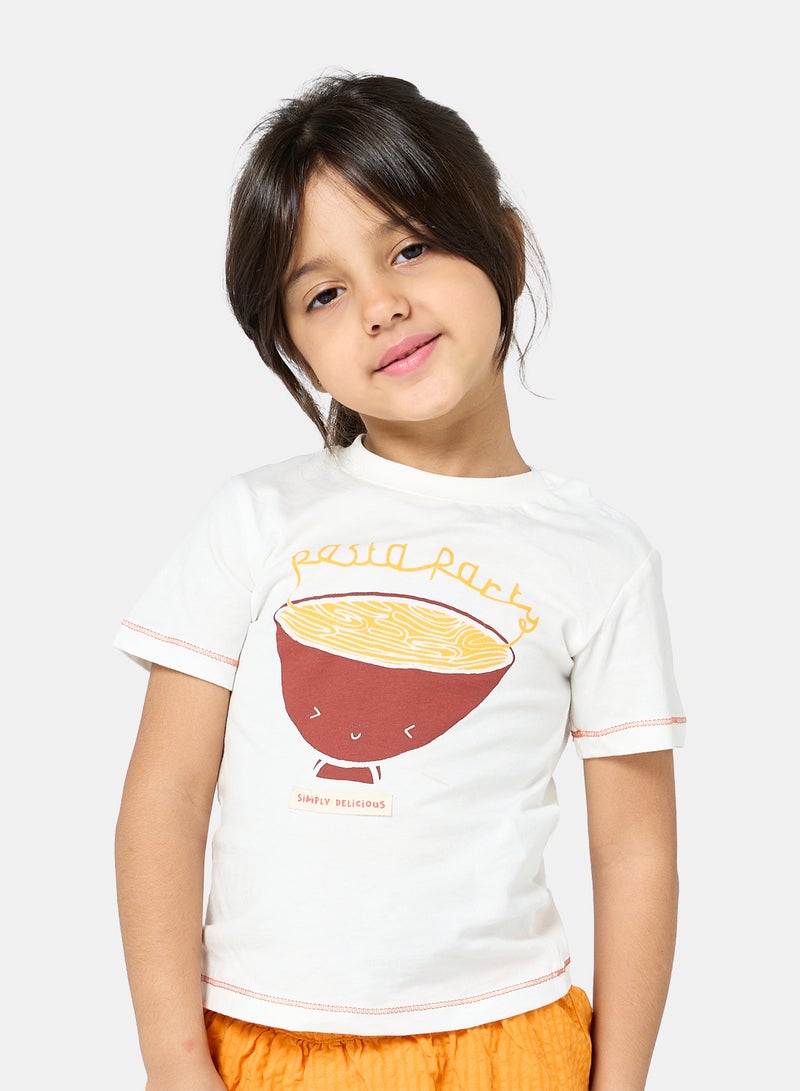 Panco Baby Boys PASTA PARTY Printed Short Sleeve T-shirt - Image 1