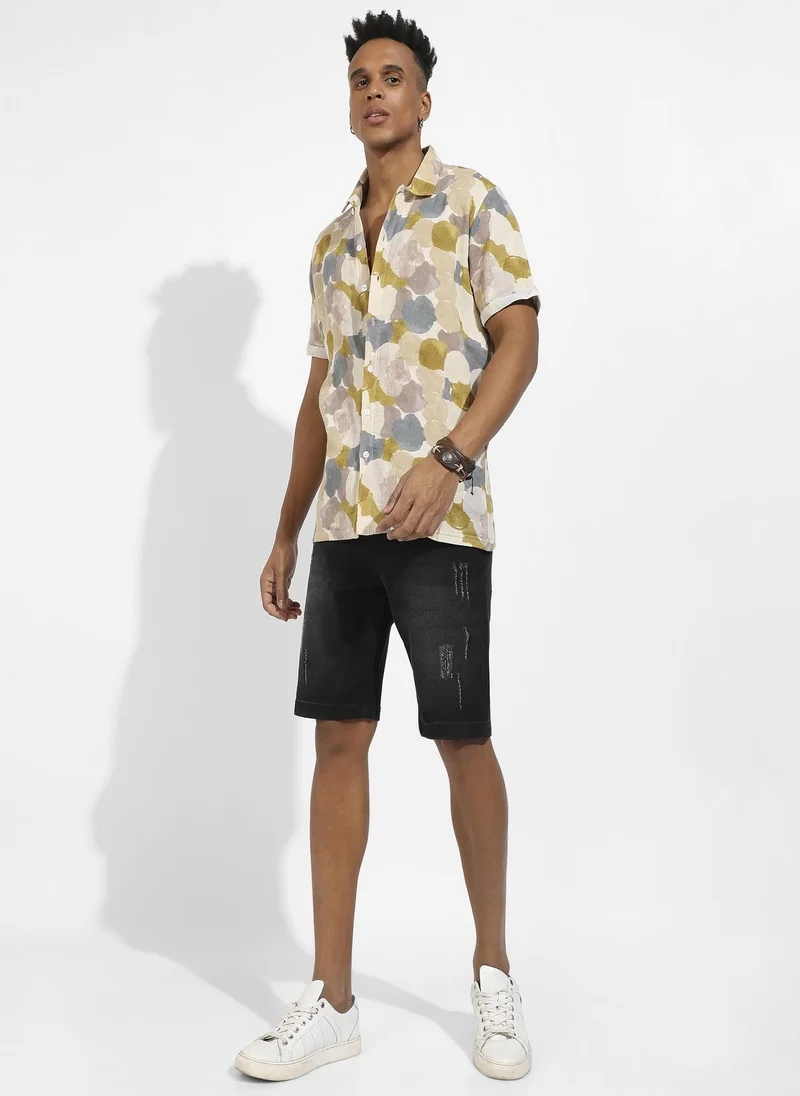 Instafab Plus Men's Multicolour Abstract Print Shirt