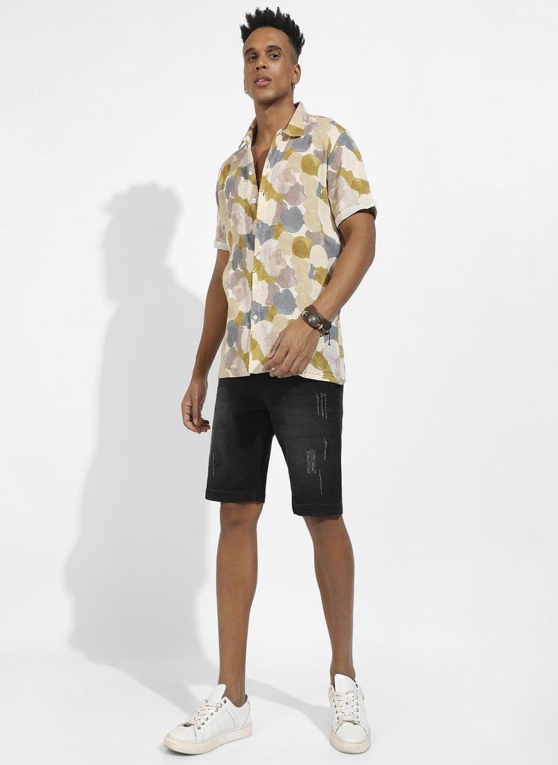 Instafab Plus Men's Multicolour Abstract Print Shirt - Image 2