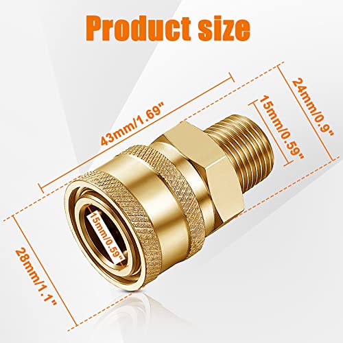 CLIO 3/8 NPT Quick Connect Fittings - 2 PCs 3/8 Inch Male Pressure Washer Quick Connect Fittings Quality Pressure Washer Quick Connect Kit - Image 2