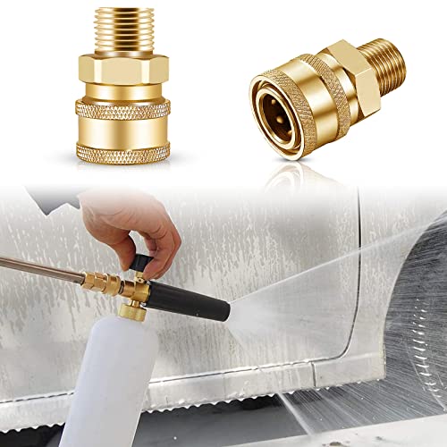 CLIO 3/8 NPT Quick Connect Fittings - 2 PCs 3/8 Inch Male Pressure Washer Quick Connect Fittings Quality Pressure Washer Quick Connect Kit - Image 5