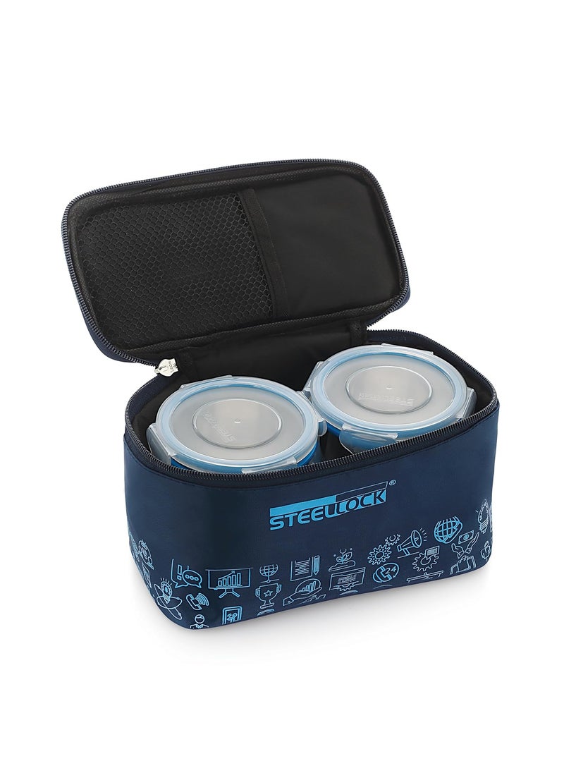 STEELLOCK STEELLOCK Lunch Box Stainless Steel Containers Leak Proof with BPA Free Air Tight Lids Fabric Jacket 280ml x 4pcs HL 1251  - Image 3