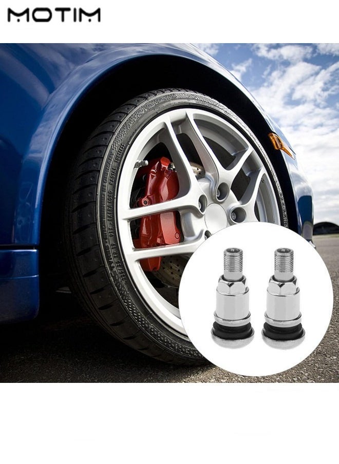 Motim - 10pcs Tire Valve Automotive Bolt- in Stainless Steel Valve Stem for Tire Bolt in Angled Valve Stems, Car Tubeless Tyre Car Tire Wheel Stud Bolts Trailer Thread - Image 1