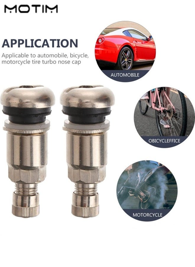 Motim - 10pcs Tire Valve Automotive Bolt- in Stainless Steel Valve Stem for Tire Bolt in Angled Valve Stems, Car Tubeless Tyre Car Tire Wheel Stud Bolts Trailer Thread - Image 1
