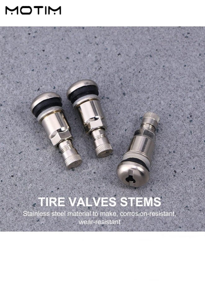Motim - 10pcs Tire Valve Automotive Bolt- in Stainless Steel Valve Stem for Tire Bolt in Angled Valve Stems, Car Tubeless Tyre Car Tire Wheel Stud Bolts Trailer Thread - Image 1