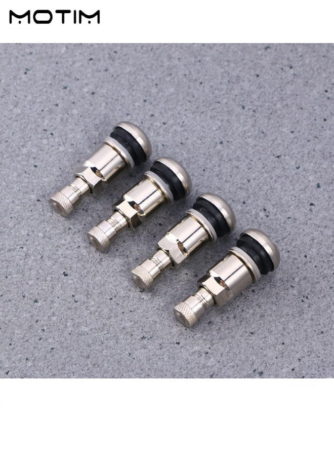 Motim - 10pcs Tire Valve Automotive Bolt- in Stainless Steel Valve Stem for Tire Bolt in Angled Valve Stems, Car Tubeless Tyre Car Tire Wheel Stud Bolts Trailer Thread - Image 1