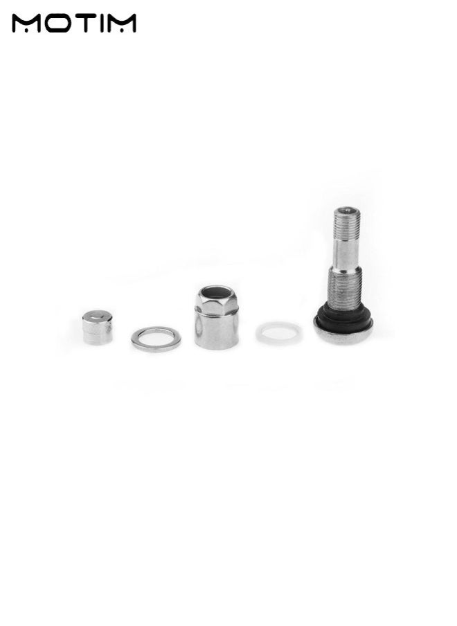 Motim - 10pcs Tire Valve Automotive Bolt- in Stainless Steel Valve Stem for Tire Bolt in Angled Valve Stems, Car Tubeless Tyre Car Tire Wheel Stud Bolts Trailer Thread - Image 1