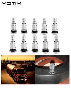 Motim 10pcs Tire Valve Automotive Bolt- in Stainless Steel Valve Stem for Tire Bolt in Angled Valve Stems, Car Tubeless Tyre Car Tire Wheel Stud Bolts Trailer Thread  - Image 1