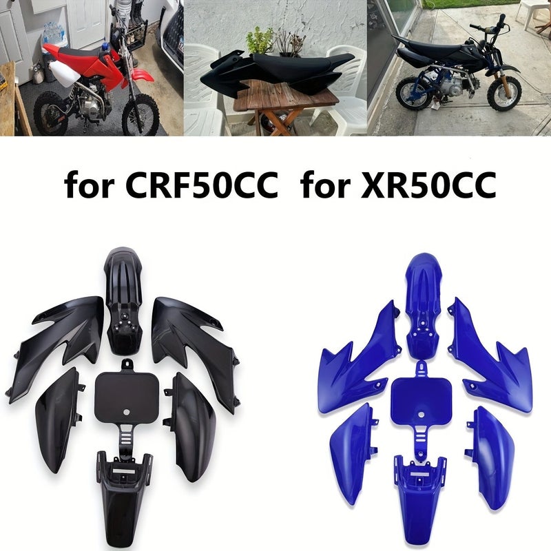 7 Pcs Plastic Pink Motorcycle Fairing Kit Body Fender Protective Shell Compatible With CRF50 XR50 50cc Dirt Bike - Image 1