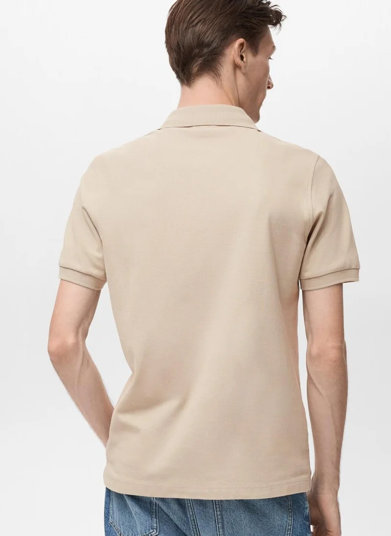 Mango Man Regular-fit cotton piqué polo shirt