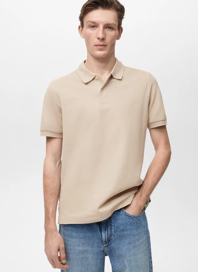 Regular-fit cotton piqué polo shirt