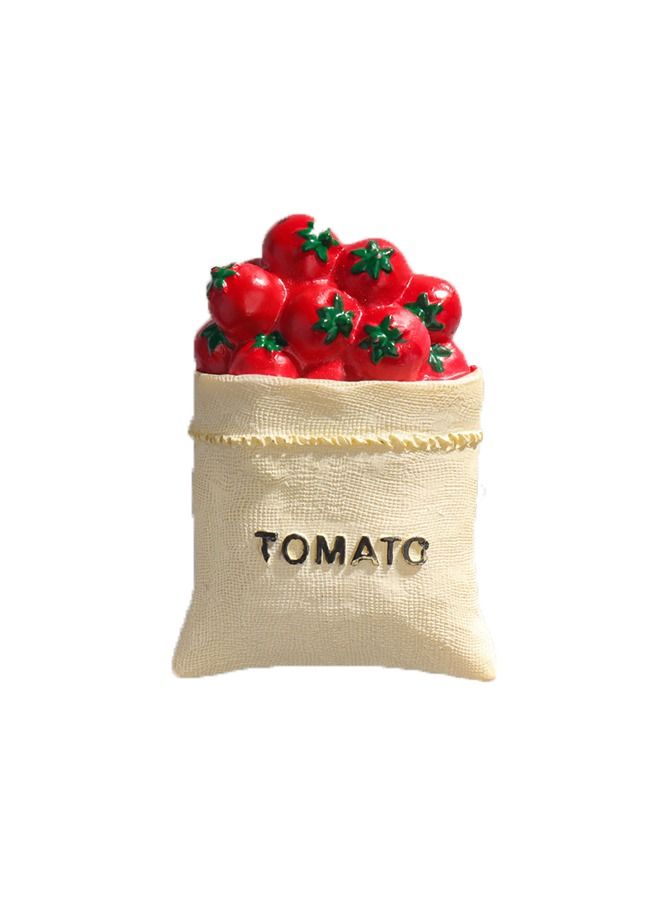 2PCS شكل الطعام الثلاجة الملصق، شكل الطعام الإبداعي الثلاجة الملصق، مغناطيس ثلاثي الأبعاد في شكل الطماطم والخبز الفرنسي، مناسب ل Home Decor الثلاجة، لوح أبيض - Image 2