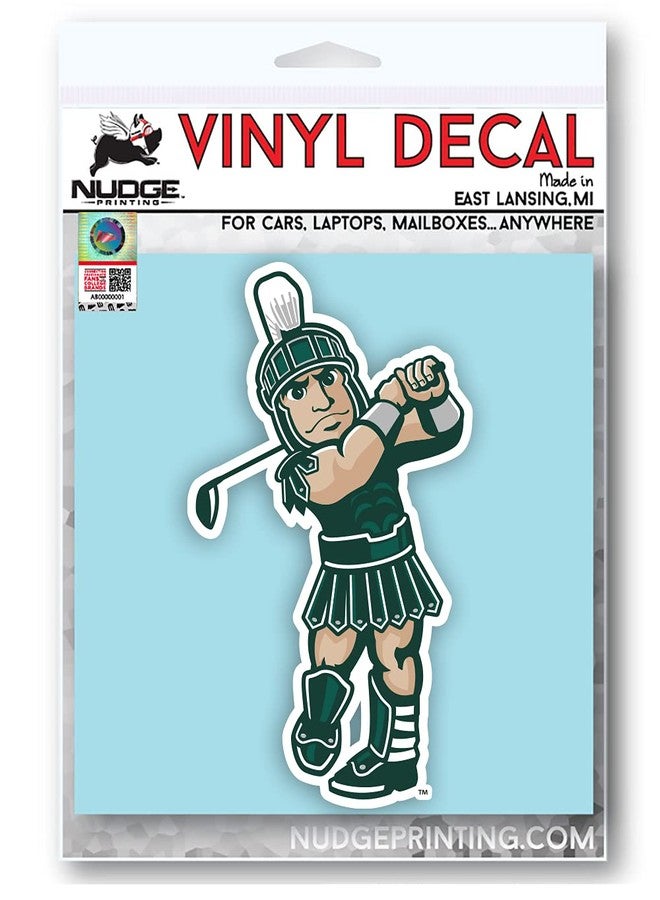 Nudge Printing Michigan State University Sticker Spartans Sparty Athletic Sports Heavy-Duty Waterproof Car Decal for Windows, Laptops, or Water Bottles (Golfing Sparty) - Image 4