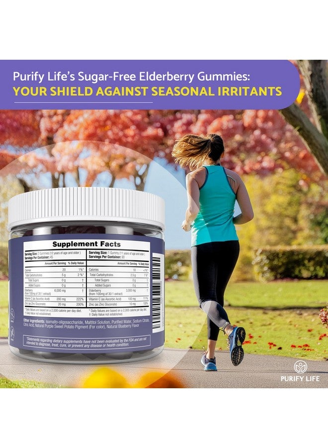 Purify Life حلوى إلدربيري خالية من السكر مع فيتامين C والزنك للبالغين والأطفال، مكمل دعم المناعة لصحة الجهاز التنفسي، حلوى إلدربيري المضادة للأكسدة - نباتية، 90 حبة - Image 4