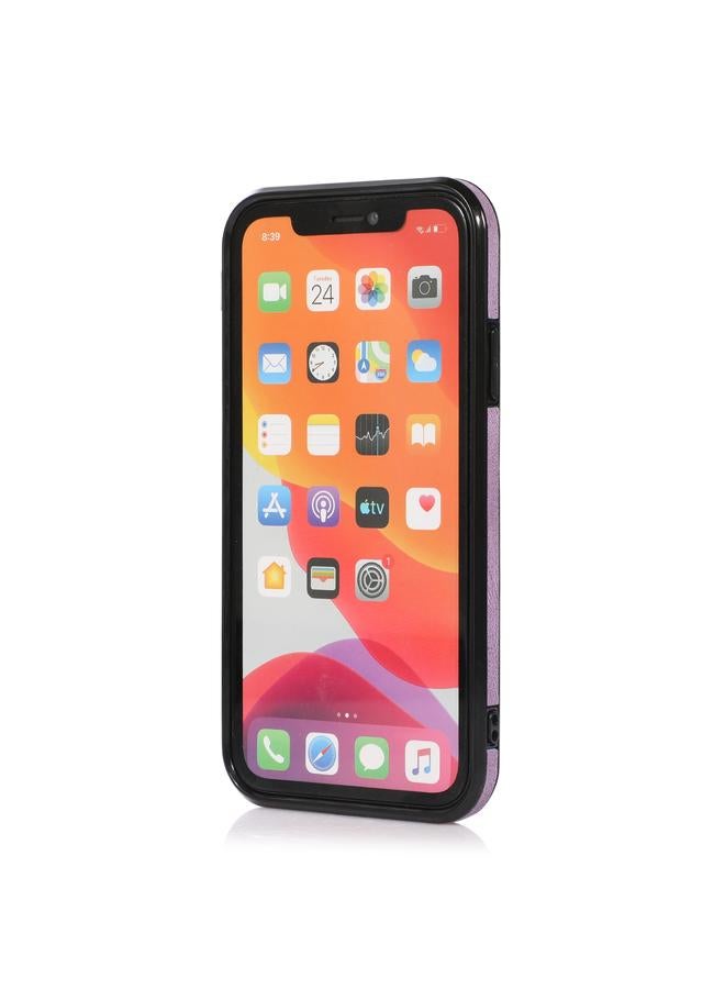 Zaboon Case For iPhone 12 / 12 Pro Three-fold Leather Phone Case with Card Slot & Wallet & Holder - Image 3