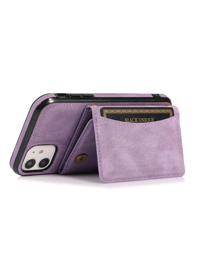 Zaboon Case For iPhone 12 / 12 Pro Three-fold Leather Phone Case with Card Slot & Wallet & Holder - Image 5