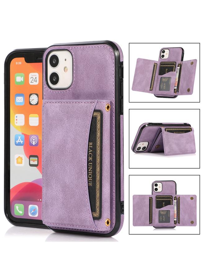 Zaboon Case For iPhone 12 / 12 Pro Three-fold Leather Phone Case with Card Slot & Wallet & Holder - Image 1