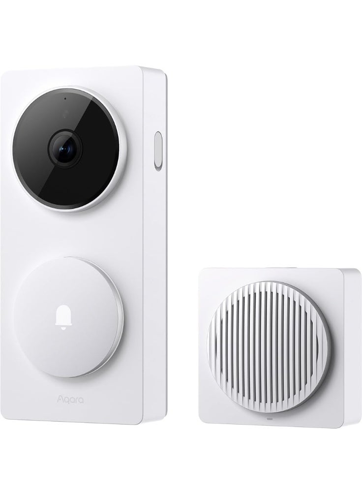 Aqara Smart Video Doorbell G410 Select White Global version, Indoor/Outdoor, 2K Resolution, Face ID, Smart Home Hub, Zigbee 3.0, Thread Border Router, Matter Controller, Battery/Wired Power - Image 1