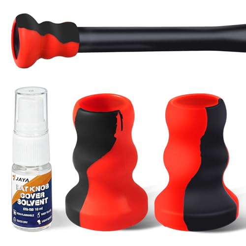 JAYA 2 Pack Bat Knob Taper, Exclusive Installation Lubricant, Easy Installation Bat Knob Taper, Increased Bottom Protection, Ergonomic Design, for Enhanced Grip and Protection, Red - Image 1