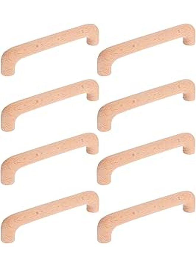 Wooden Cabinet Handles 128mm Center to Center Natural Wood Drawer Pulls 8 Pack - Image 1