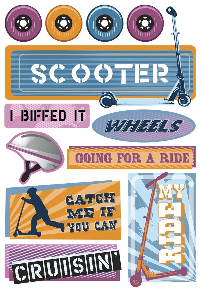 Karen Foster Design Stickers Bikes and Scooters Collection Kids Scooters - Image 2