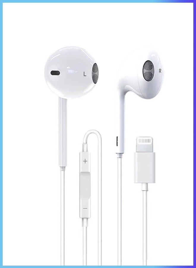 Wired Earphones For Apple 15-16 Inch Mobile Phones Type-C Interface Earphones Support Calls And Music Full Range, 3d Stereo Sound Cavity No Pain When Worn For A Long Time Environmentally Friendly Tpe Material, Soft Touch Durable, Waterproof And Sweat-Proof - White  - Image 1