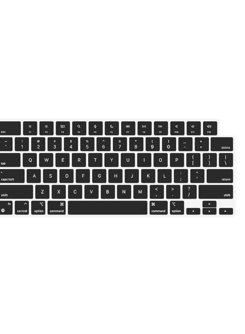 Premium Keyboard Cover Skin Ultra Thin for 2023 MacBook Air 15" (A2941) M2 MacBook Air 13.6" (A2681) 2023-2021 MacBook Pro 14" 16" M3 M2 M1 (A2918 A2992 A2779 A2442 A2991 A2780 A2485 Black - Image 1