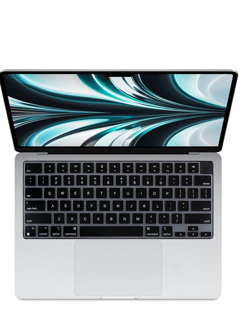 Premium Keyboard Cover Skin Ultra Thin for 2023 MacBook Air 15" (A2941) M2 MacBook Air 13.6" (A2681) 2023-2021 MacBook Pro 14" 16" M3 M2 M1 (A2918 A2992 A2779 A2442 A2991 A2780 A2485 Black - Image 2