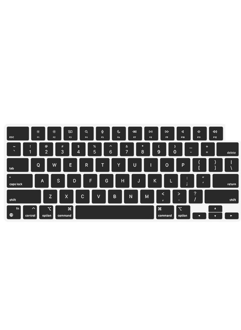 Premium Keyboard Cover Skin Ultra Thin for 2023 MacBook Air 15" (A2941) M2 MacBook Air 13.6" (A2681) 2023-2021 MacBook Pro 14" 16" M3 M2 M1 (A2918 A2992 A2779 A2442 A2991 A2780 A2485 Black - Image 5