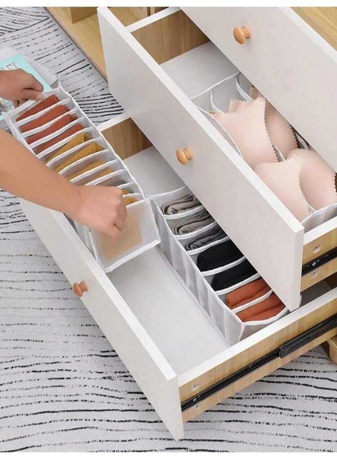 Wardrobe Clothes Organizer Mesh Separating Bra Storage Box Underwear Organizer Foldable Mesh Drawer Containers Clothes Organizer With Compartments For Socks Ties Bras Scarves (3Pcs )  - Image 4