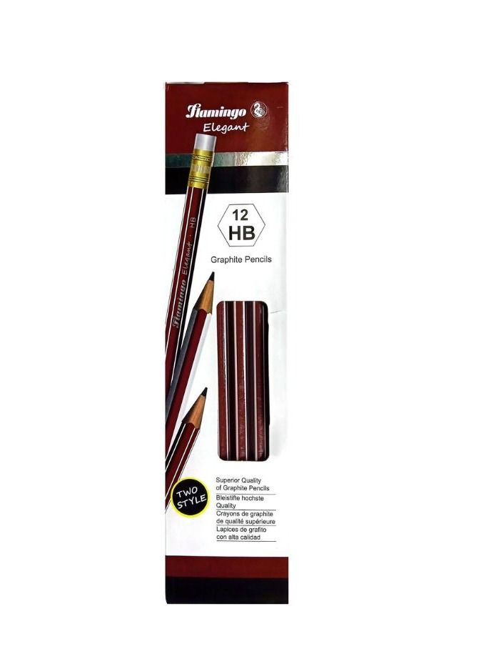 Flamingo Graphite Pencils Hb 12 Pieces - Image 2