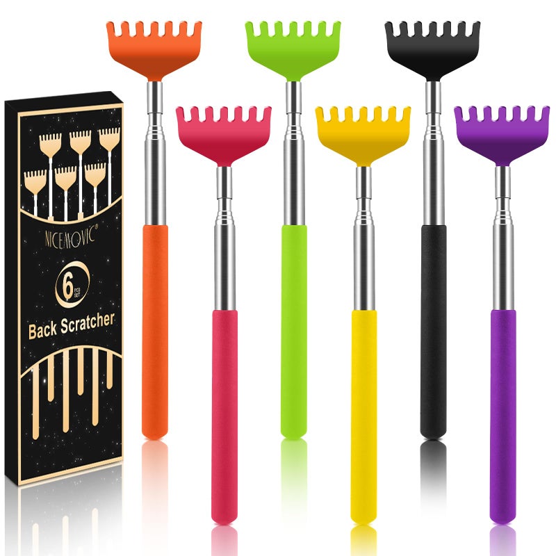 NICEMOVIC 6 Pack Back Scratcher Easter Basket Stuffers for Adults Teens Stocking Stuffers for Women Men Teens White Elephant Gifts Prizes for Adults Birthday Gag Bulk Gift for Mom Dad Her Him
