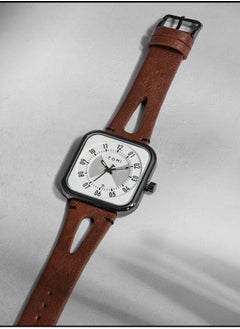 TOMI TOMI Analog Watch With Brown Leather Strap For Unisex, Includes Date Display On a Daily Basis  - Image 3